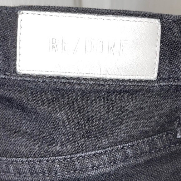 Re/Done Rigid Denim 80s Slim Straight Jet Black Button Fly Jeans Sz 30 - Picture 13 of 14